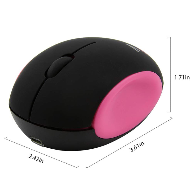 3C Light 2.4GHz Wireless Mouse Cute Small Silent Mouse Portable Mini Rechargeable Optical Mice Cartoon Computer Mouse 3 Buttons Cordless Mouse for Laptop Desktop PC Notebook (Red) Red
