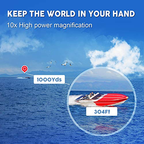 10x42 Binoculars for Adults - Professional HD Roof BAK4 Prism Lens Binoculars for Bird Watching, Hunting, Travel, Sports, Cruise, with Carrying Bag (1.1Lbs) New Model