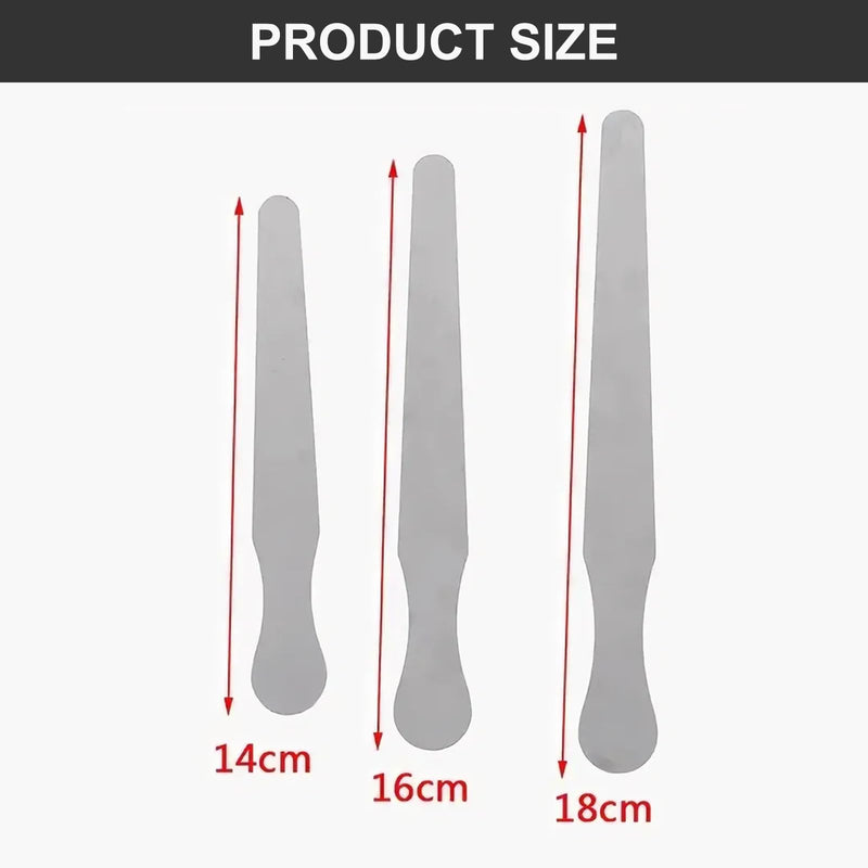 [AUSTRALIA] - Pack of 3 Stainless Steel Tongue Depressors, Stainless Steel Tongue Depressors for Crafts, Beauty Salon, Dental Examination (14 cm + 16 cm + 18 cm) 