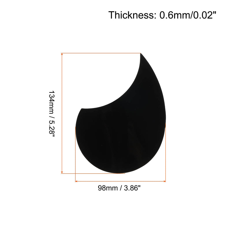 MECCANIXITY Acoustic Guitar Pickguard Fit 36 Inch Self Adhesive Right Handed Acoustic-Electric Guitar Parts Water Drop Shape Black