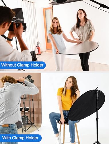 Selens Portable 24 in / 60 cm Light Reflector with Clamp,5 in 1 Multi Disc 5 in 1 24inch with clamp