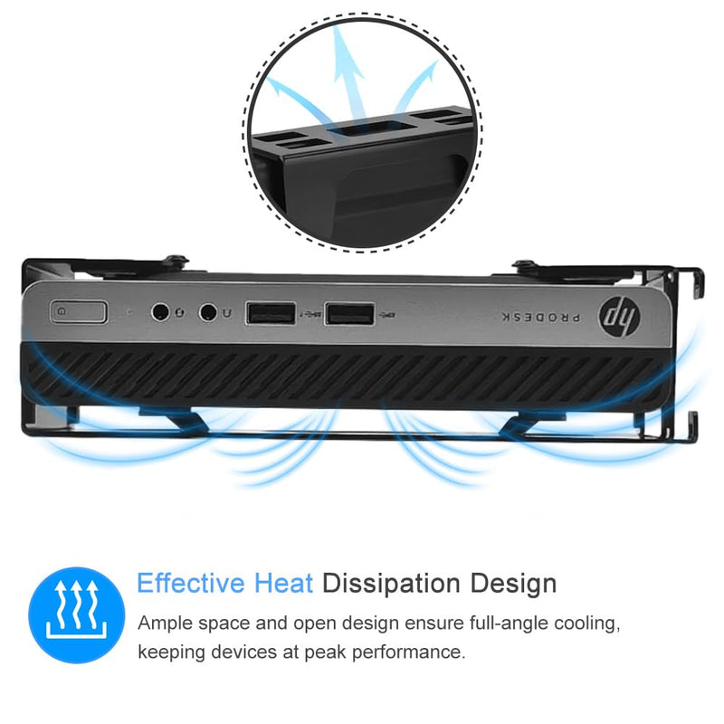 IFCASE Metal Mount for HP 805/800/705 EliteDesk, 600/405/400 ProDesk Desktop Mini PC VESA Adapter, Monitor Arm, Under Desk, Wall Mount (Black) Black