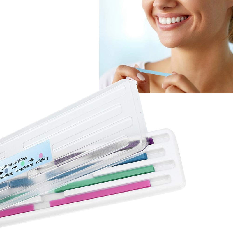 Nikou Dental Sanding Belts, 60pcs/Pack Tooth Sandpaper Versatility Belts Polishing Shiny Surface Contouring Tool Kit for Polishing Teeth