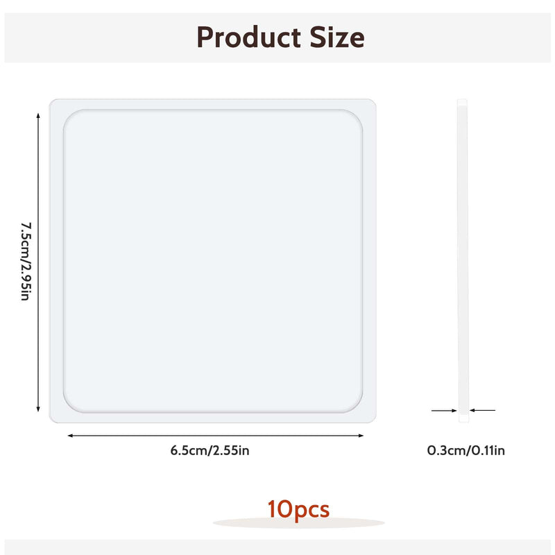 10Pcs Sticky Gel Pads Double Sided Adhesive Pads Removable Traceless Gripping Pad Anti-Slip Double Sided Gripping Pads Washable Reusable Anti Slip Pad for Car Dashboard Office Home(Transparent)