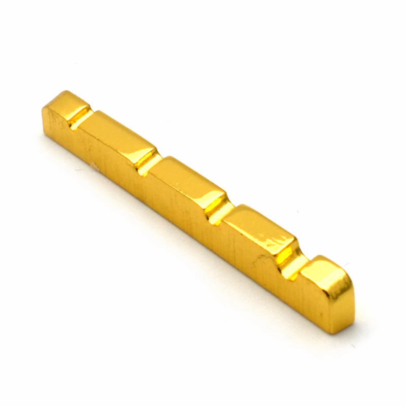42mm Brass Nut for Electric Bass, High Grade 4 Strings Bass Guitar Nut Replacement (42 * 3 * 5.5~4.5mm) 42*3*5.5~4.5mm