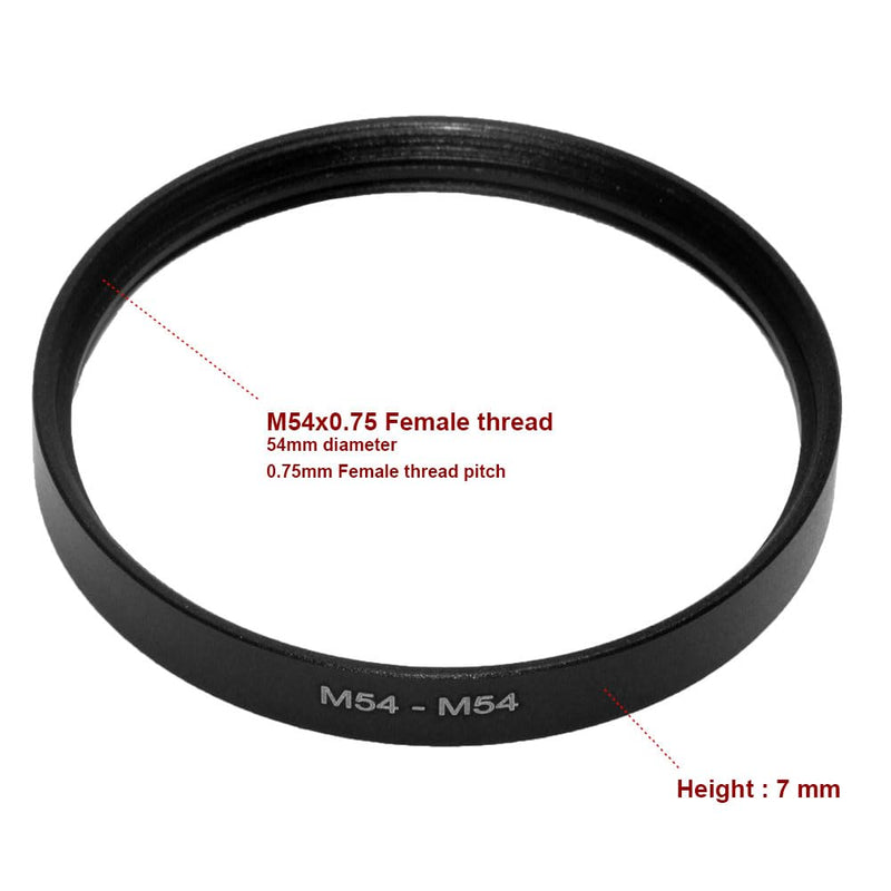 [AUSTRALIA] - M54-M54 54mm x0.75mm Thread Pitch Female to Female Double Dual Inner Thread Lens Ring Telescope Adapter 