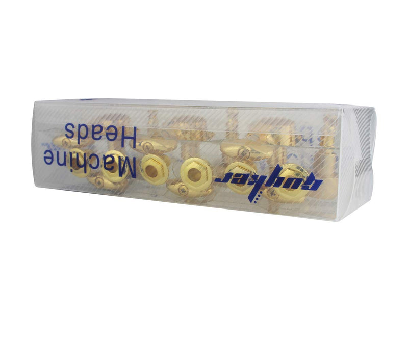 Guyker 6Pcs Guitar Machine Heads (3L + 3R) – 1:21 Sealed Tuning Key Pegs Tuners Set Replacement for ST TL SG Style Electric or Acoustic Guitars – Golden