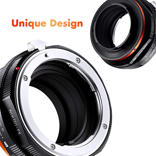 K&F Concept Lens Mount Adapter Compatible with Nikon G/F/AI/AIS/D/AF-S Mount Lens to Fujifilm Fuji X-Series X FX Mount Cameras with Matting Varnish Design for Fuji XT2 XT20 XE3 XT1 X-T2