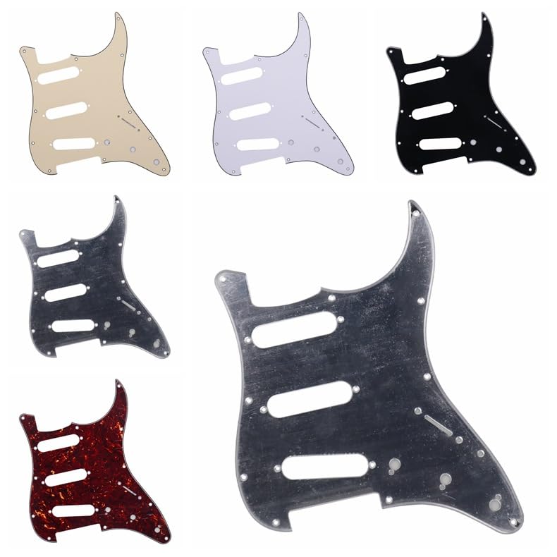 Green White Shell SSS 11 Holes Strat Electric Guitar Pickguard Scratch Plate For USA/Mexico Stratocaster Modern Style Guitar Parts Green White Shell