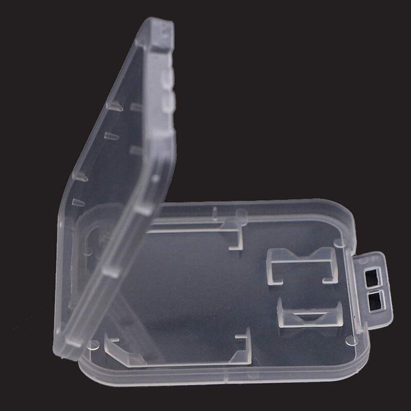 20 Pieces Clear Plastic Memory Card Case Memory Card Case Holder with SD Micro SD T-Flash Card (Only Include Case, Memory Card Not Included)