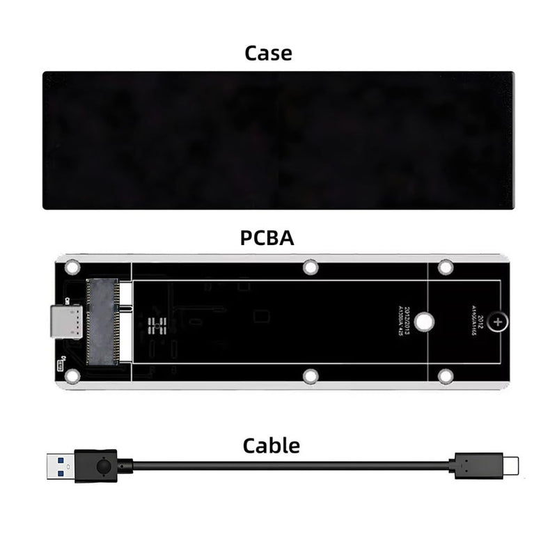 Xiwai USB3.0 Type-C to 17+7Pin USB-C Enclosure 5Gbps Mobile Box for MAC Air Pro Retina 2012 SSD Portable Case Adapter Black USB-C to 17+7Pin compatible with 2012 SSD
