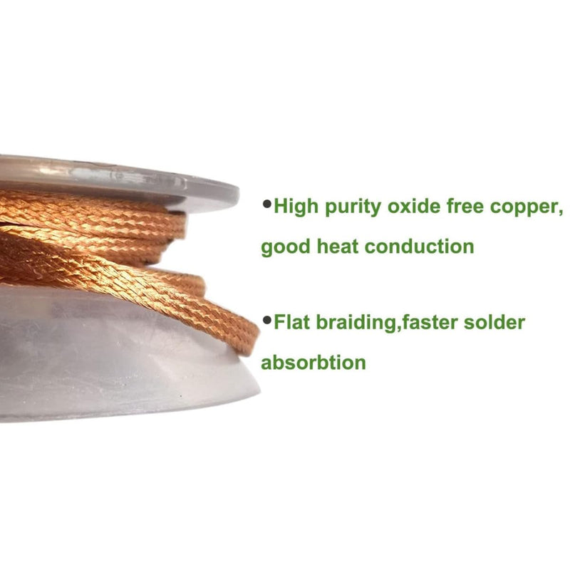 JJiaoLinin Desoldering Wire, Pack of 3, No-Clean Desoldering Braid Copper Desoldering Wire 1.5 mm x 3 m, 2.5 mm x 3 m, 3.5 mm x 3 m