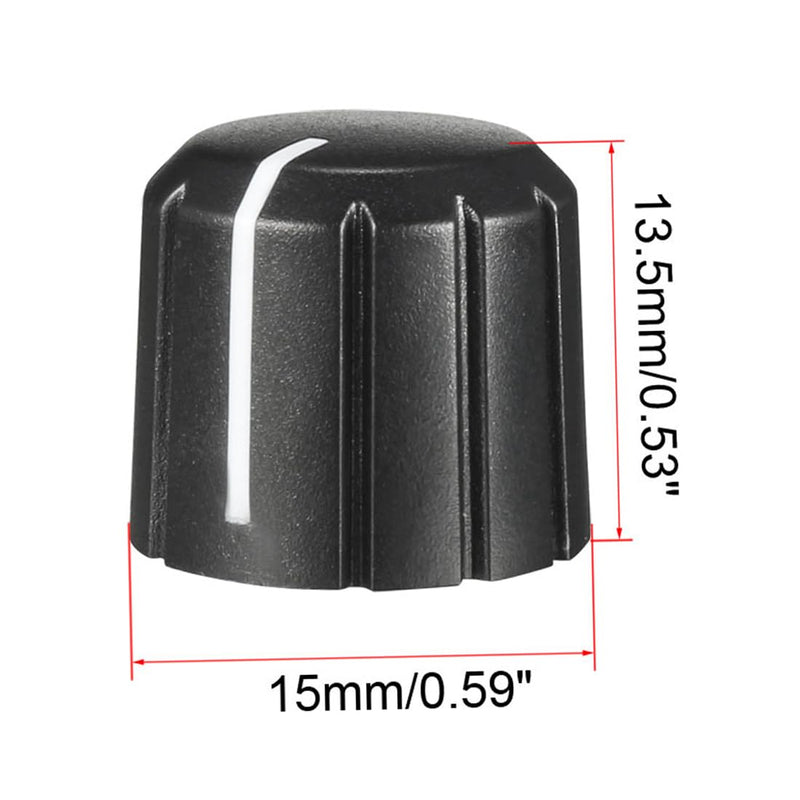 uxcell 20Pcs 15x13.5mm Plastic Potentiometer Rotary Knob for 4x6mm Diameter D Type Shaft Guitar Volume Knob.