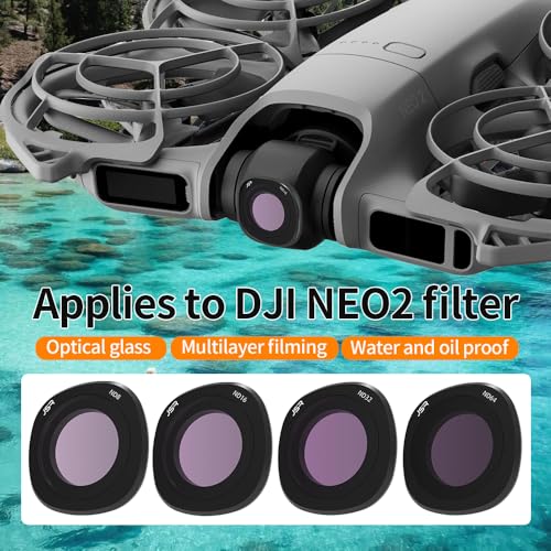 Coyktonty Lens Filter/Filter Set for DJI Neo2 Drone,Waterproof, Oil-Resistant, Easy to Install (ND-PL 8 16 32 64) ND-PL 8 16 32 64