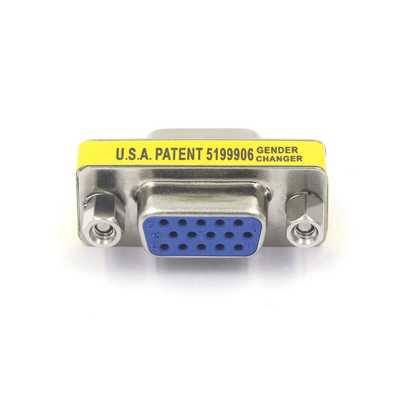VCE VGA Female to Female Adapter SVGA Coupler HD15 Mini Gender Changer VGA Cable Extender, 4 Pack