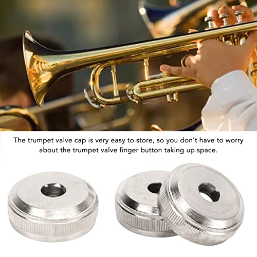 3Pcs Trumpet Valve Buttons Metal Silver Screw Piston for Trumpet Replacement 0.8 * 2.18 * 2.18mm Trumpet Bottom Valve Cap