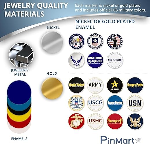 [AUSTRALIA] - PinMart’s Officially Licensed United States Veteran Bundle Pack of 9 Golf Ball Markers - Golf Accessories for Men and Women - Magnetic Veteran Ball Markers Set of 9 Coast Guard Blue/White/Gold 