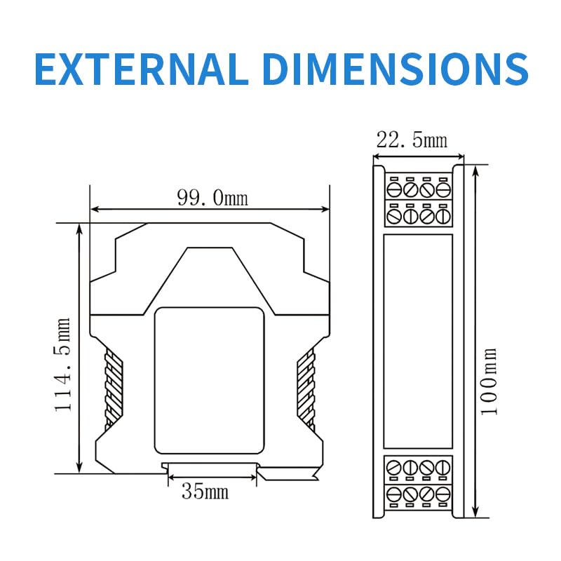 [AUSTRALIA] - Signal Isolator DC 24V,PLC Detect Signal Conditioner,Module Analog Output(One in and one Out 4-20mA Turn 4-20mA) 1 input and 1 output 
