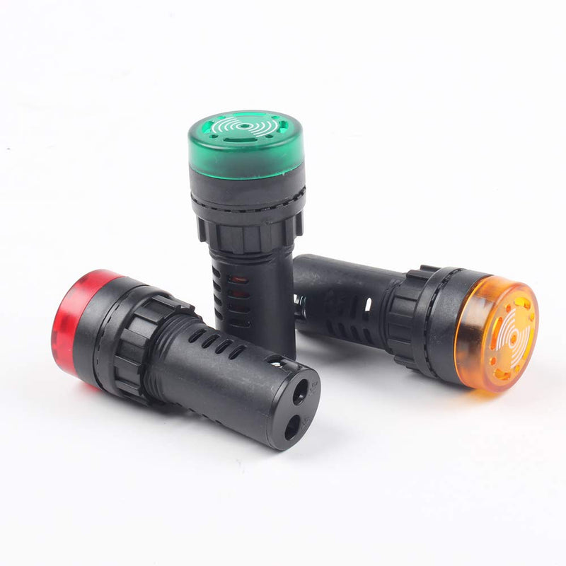 Red Indicator Light with Buzzer DC 24V 22mm Panel Mount Indicator Light for Panel Mount