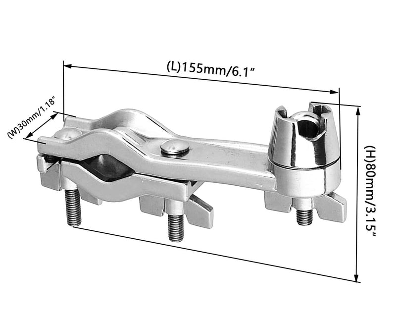 Cymbal Clamp Boom Arm Mount Bracket Holder Musical Percussion Drum Set Accessory Silver