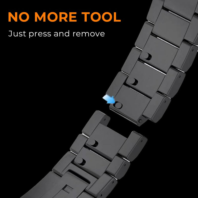 22mm Tool Free Titanium Band for Huawei Watch GT Runner 2/GT6/6Pro | Metal Strap For GT 5/4/3/3Pro/Active/Classic/2 Pro | 40% Lightweight,Skin-Friendly,Corrosion Resistance,Fit Wrists 6.3''-9'' black 22mm