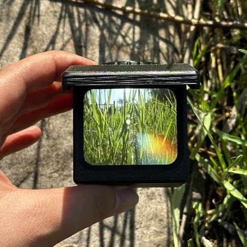 Ouliget Optical Waist Level Viewfinder,View Catcher,3D Printed Waist-Level Camera Viewfinder Frame,Travel Scenery Photo Props for Landscape Photo Taking Black with cover