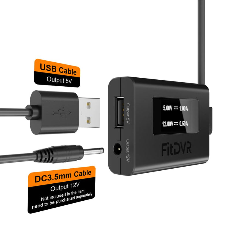 Dash Cam Power Adapter (12pin), Compatible with Toyota Tacoma Camry Corolla RAV4 and Lexus and More, LED Display, Built-in USB Power Source, Easy to Install, Plug and Play, 5V 12V Output