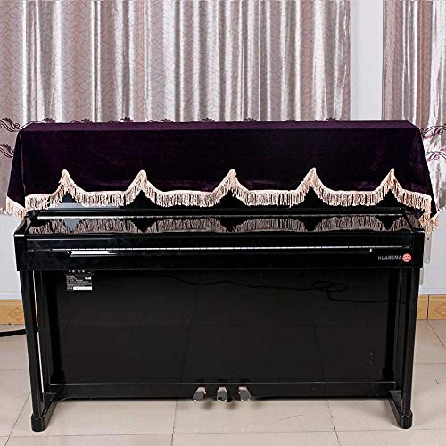 Bnineteenteam Electronic Keyboard Anti-Dust Cover 88 Key Piano Cover Split Curtain Design Purple