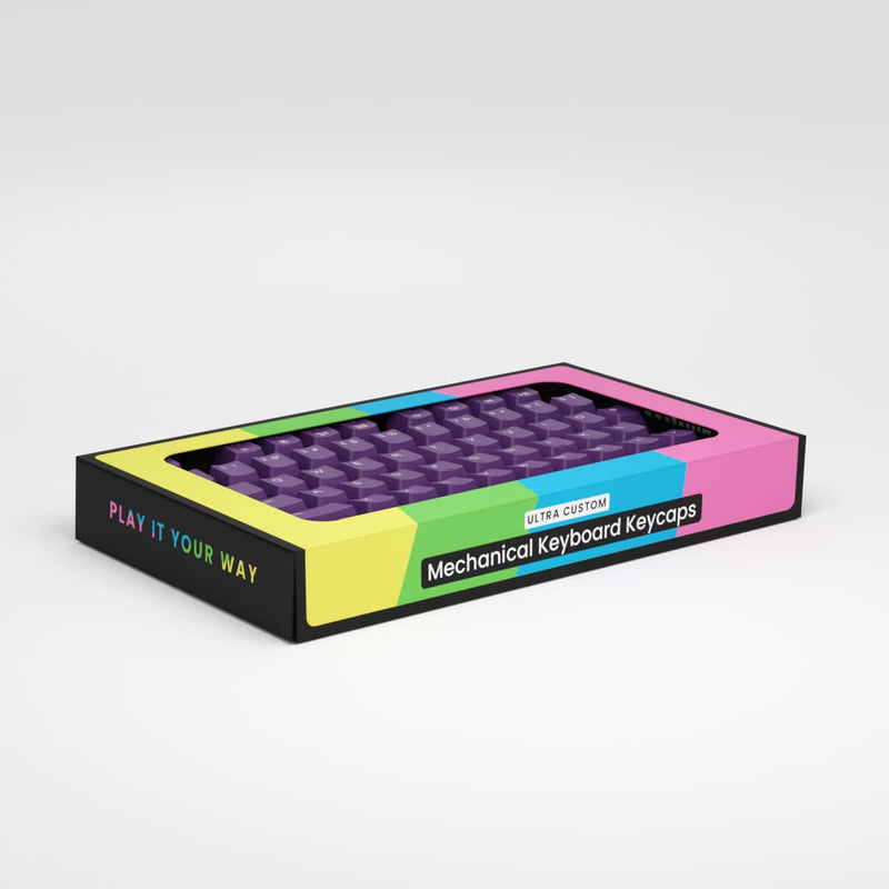 Pwnage Full PBT Keycap Set - Double Shot PBT Shine Through Full Keyboard Keycaps (Purple) Purple