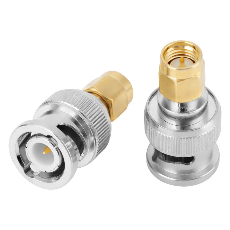 Akozon BNC Male to SMA Male Type Male Adapter Test Converter Pack of 2
