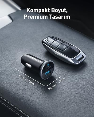 Anker USB C to USB C Cable 323 USB-C Car Charger Adapter with USB-C Cable