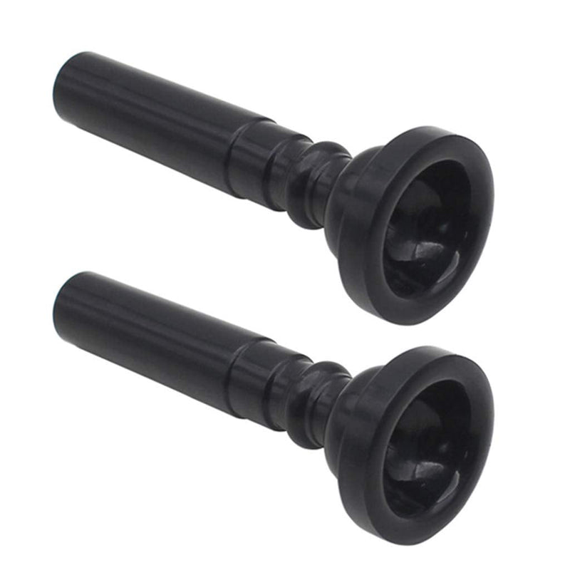 [AUSTRALIA] - 2Pcs Food Grade Plastic Trumpet Mouthpiece for Beginner Musical Trumpet Mouthpiece Replacements Shaped Trumpet Black 