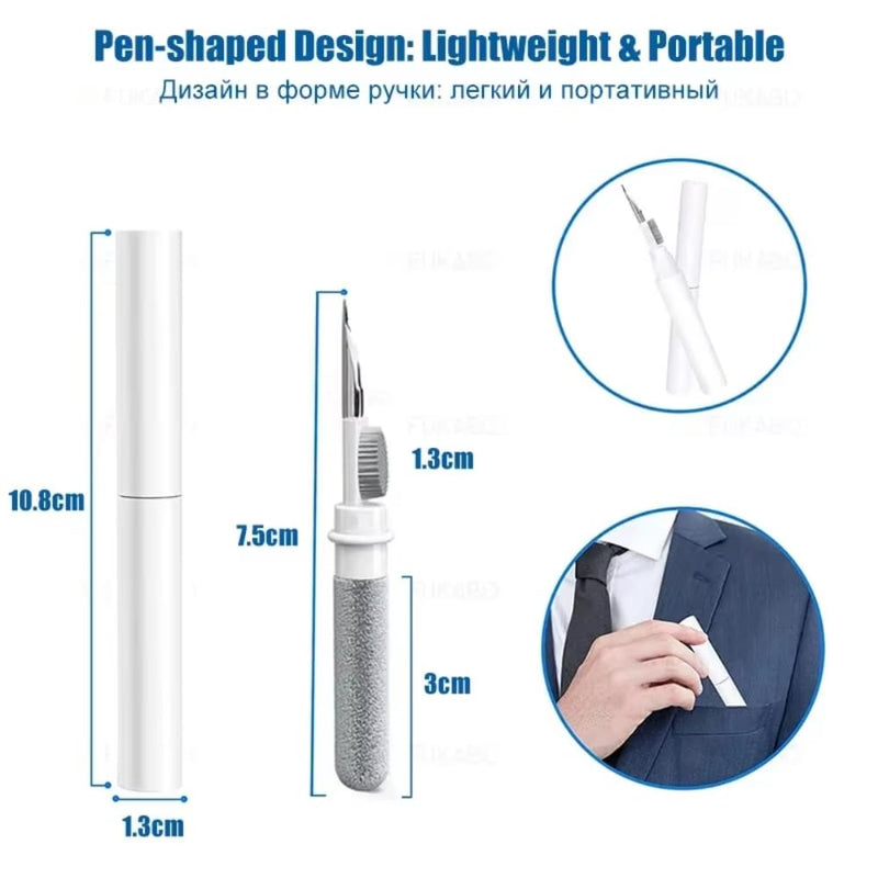 Bluetooth Earphones Cleaning Tool for Airpods Pro 3 2 1 Earbuds Case Cleaner Kit Cleaning Brush Pen for Xiaomi iPhone Earbuds (White) WHITE