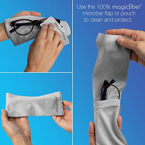 MagicFiber 34 PK Glasses Cleaner and Storage Kit - 4 Eyeglass Storage Pouches + 30 Microfiber Cleaning Cloths - Premium Eye Glass Pouches and Glasses Wipes