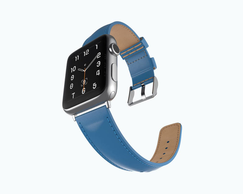 Snakehive Genuine Leather Strap Compatible With Apple Watch | Fits 38mm 40mm 41mm 42mm 44mm 45mm Ultra 49mm Series 1, 2, 3 4, 5, 6 7, 8, Watch SE and Ultra iWatch | Handmade for Women and Men Blue