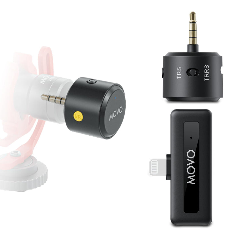 Movo WM-VXR10 Wireless Shotgun Mic Adapter for iPhone/Lightning Devices - Compatible VXR10, VXR10-PRO and Rode VideoMicro Lightning