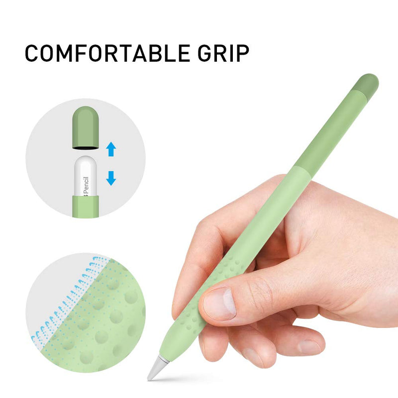 Delidigi Pencil Case Compatible with Apple Pencil 2nd Generation Case, Gradient Color Case Sleeve Silicone Cover Accessories for Apple Pencil 2nd Gen Green