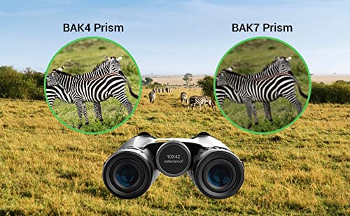 10x42 Binoculars for Adults High Powered - HD Binoculars for Bird Watching, and Hunting w. Carrying Bag - Travel Essentials, Cruise Ship Essentials and Camping Gear