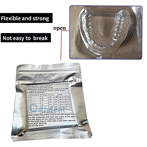 Dental Lab Rail Thermoforming Material for Vacuum Forming Soft Hard 1/1.5/2mm (1.0mm, Hard)