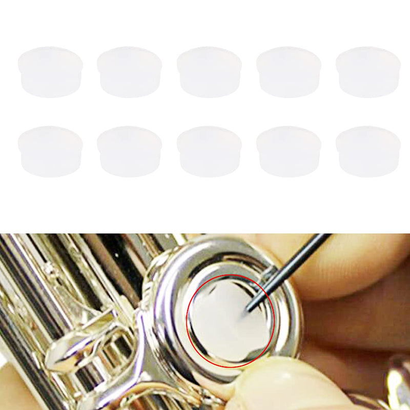 [AUSTRALIA] - Flute Key Cover, 7x2.5mm Flutes Repair Part, 10Pcs Soft Rubber Open Hole Plug Flutes Repair Parts Musical Instrument Accessories for Most Types of Flute(Transparent) 