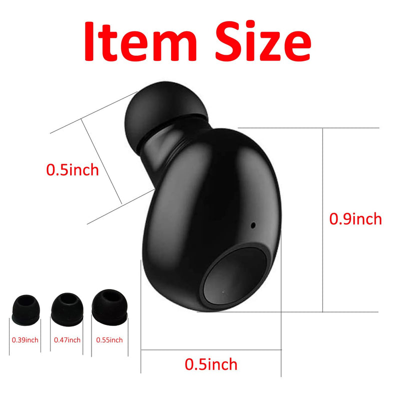 Single Bluetooth Earpiece10 Hrs Playtime,Wireless Headphone, Mini Bluetooth Headset Hands-Free Car Earphone,Cell PhoneV5.0 Bluetooth Earbud for Smart Phones PC TV Audiobook (black) Black