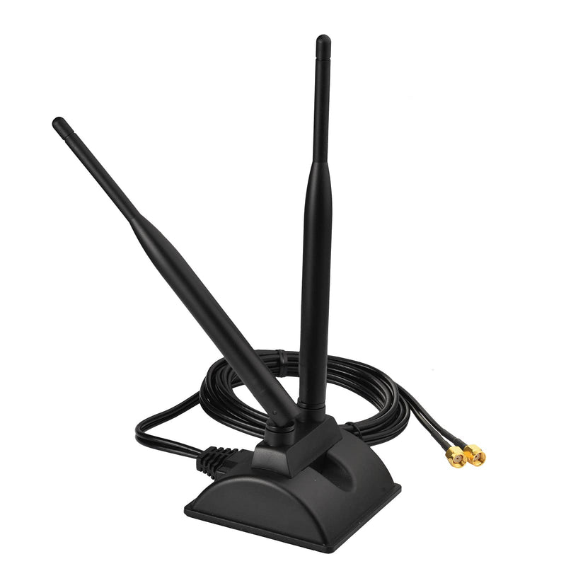Eightwood Dual Band WiFi 6 Antenna 5GHz 2.4GHz, RP-SMA Connector | Magnetic Base Antenna for Desktop PC Computer Gaming Motherboard PCIe WiFi Bluetooth Card