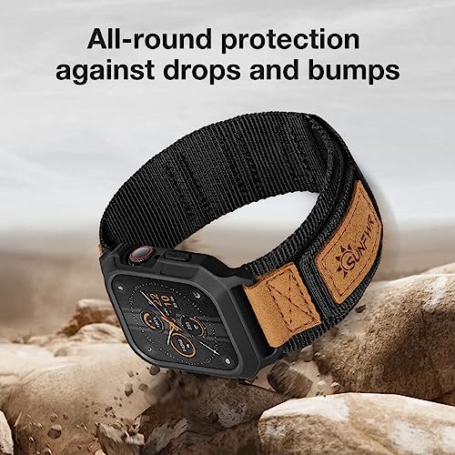 Bundle of the Rugged Nylon Apple Watch Band (Apricot grey/Black)