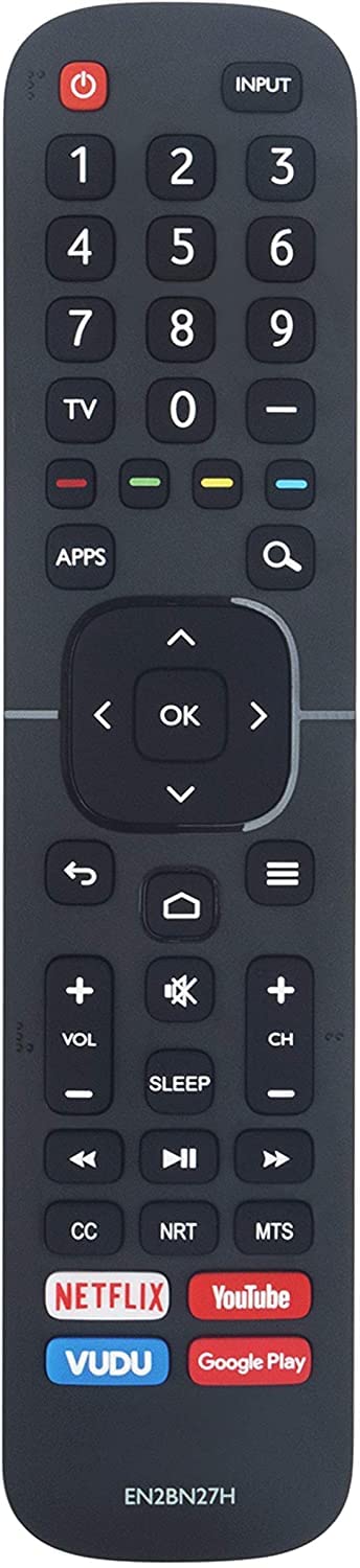 PERFASCIN EN2BN27H Replacement Remote fit for Hisense Smart TV 332H5500F 40H5500F H55 Series 32H5520F 32H5530F 32H5540F 40H5609 40H5520F 40H5530F 40H5540F 32H5550F 32H5560F 32H5570F 50H8G