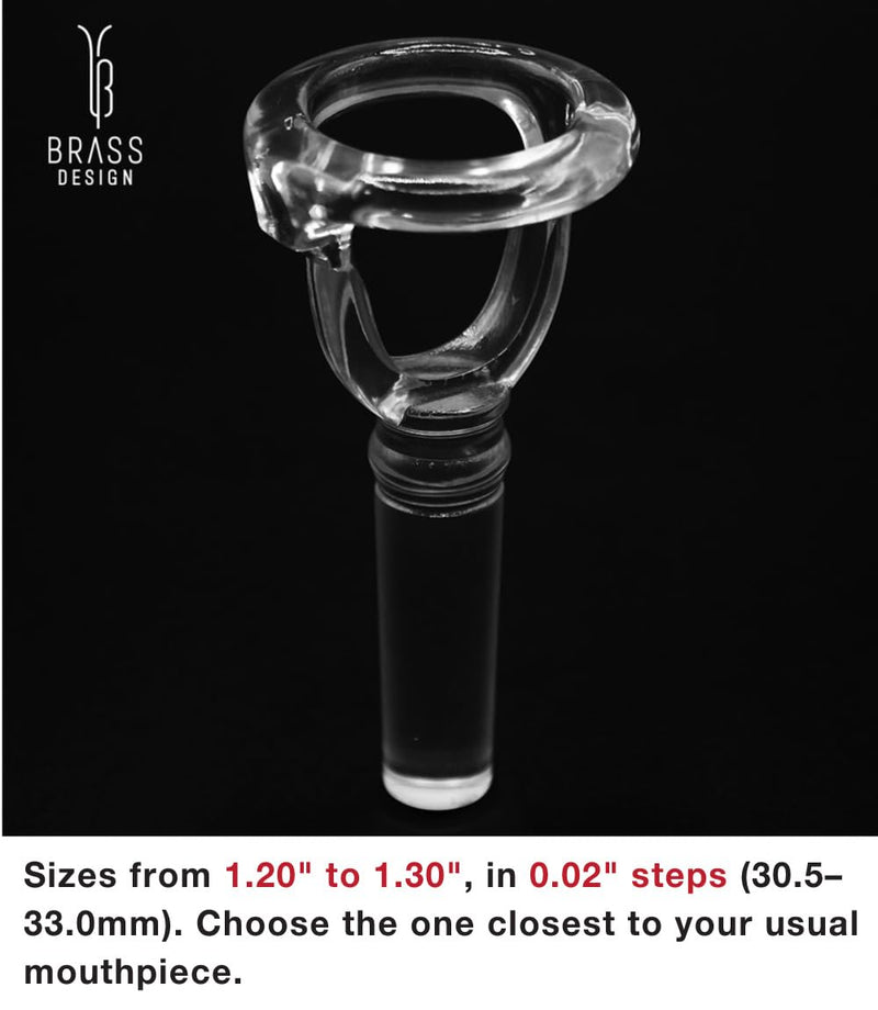 [AUSTRALIA] - Tuba Embouchure Visualizer (Clear Design) – Mouthpiece Practice Tool – BRASS DESIGN [Rim Diameter: 1.22" / 31.0mm] 1.22" (31.0mm) 
