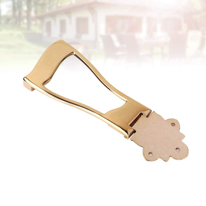 Healifty 6 String Guitar Trapeze Tailpiece Bridge for Jazz Archtop Guitar Replacement (Gold)