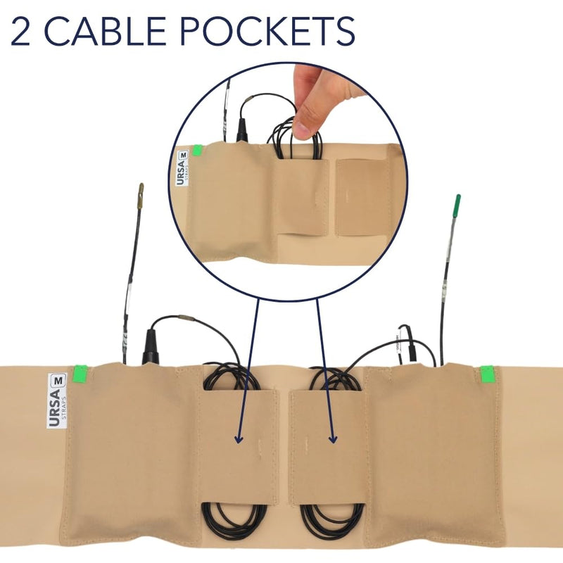 URSA Double Pouch Waist Strap - Ultra Slim, Breathable & Stretchy Microphone Transmitter Straps. Compatible with Most Transmitter/Receivers (Beige, Medium Waist) Beige