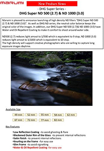 67mm Marumi DHG Super ND1000 Filter 10 Stop ND3.0 Optical Glass Easy Clean 67 Made in Japan