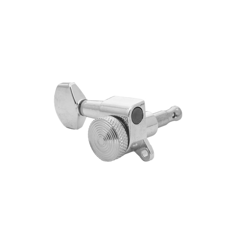 6L Guitar Locking Tuners Handed Lock String Tuning Key Pegs Machine Heads for Folk Style Electric Acoustic Guitars (Chrome） 6 Left Chrome
