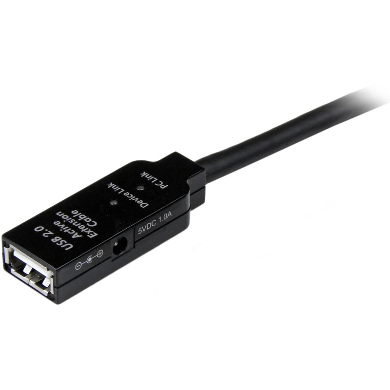 StarTech 15ft Active USB 2.0 Extension, A to A M/F, Black (USB2AAEXT5M) | USB-A Male to Female, Repeater/extender, Black, Cable, Fully shielded, USB Powered, External power included 16.4 ft